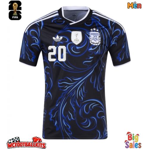 Argentina Alexis Mac Allister #20 Replica Away Stadium Shirt World Cup 2026 Short Sleeve